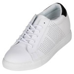 칼토 남성용 보이지 않는 높이 증가 엘리베이터 슈즈 - 화이트 가죽 경량 레이스업 캐주얼 패션 스니커즈 2.6인치 더 높음 H0833 사이즈 10... 