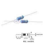 20개 1W 1% 1R - 1M 금속 필름 저항기 2R 47R 330R 1K 4.7K 5.1K 22K 15 33 51 옴 Ω : 칼리브