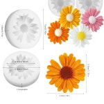 6PCS 데이지 플라워 실리콘 몰드, 귀여운 캔들 3D 은은한 몰드 만들기, 퐁당 초콜릿, 케이크 장식, 비누, 캔디 클레이 로션 바 왁스 DIY 공예... 
