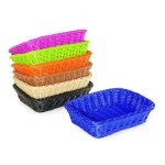 G E T WB 1508 BK 직사각형 폴리 직조 빵 롤 서빙 바구니, 11 5 x 8 5 , 검은색 : 달코달코마켓