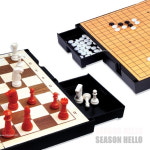 명인랜드 자석식 소형 체스 바둑 양면게임 어린이 두뇌게임 : 해피모어스토리