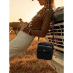 여성 남성용 소형 크로스바디 백 비건 가죽 메신저 지갑, 카드 슬롯이 있는 빈티지 숄더 지갑 Black : 양평율글로벌샵