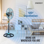 ZNERGY 2 팩 18인치 2in1 모던 산업용 바닥 및 스탠드 팬 금속 블레이드 3 거실, 식당, 침실, 기숙사, 차고 주방을 위한 진동 조절 높이 가능... 