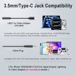 위트 투 유선 헤드셋 3.5mm/USB-C 컴퓨터 노이즈 캔슬링 마이크 포함 PC 노트북 : 위너웨이브