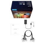 고비 스마트 야외 스트링 라이트 H7015, 48피트 RGBIC 야외 조명, 15개의 디밍 가능한 LED 전구, IP65 방수, 47개의 장면 모드로 파티오... 