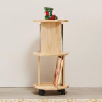 H6694 2단 삼나무 원형 이동선반 1color : 아랑존디