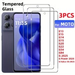모토로라 모토 G 파워 2025 G2025 G15 G14 G20 G22 G54 G84 E15 E13 G 스타일러스 5G 2025 2024 스크린 보호필름 강화유리 3개... 