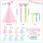 성인 생일, 샤워, 신부 샤워 장식을 테마로 한 Qenk 48 PCS 파티 모자 파스텔 : 루디아이