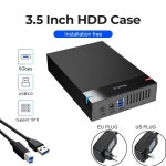 HDD 파우치 케이스 3.5 SATA to USB 어댑터 외장 하드 드라이브 인클로저 리더기 5Gbps 10TB 박스 PC용 : 행복상사몰