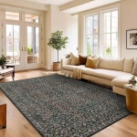 거실용 Urownmat 9x12 러그 세척 가능한 녹지 Beige 2 x 3 (Oblong) : 위드미AD