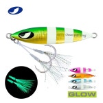 오션 캣 1 PC 느린 가을 낚시 찌르는 지그 후크로 납 낚시용 평평한 미끼, 미끼를 금속 소금물 피치 2 5 PCS Blue&Silver 60g : 옥지마