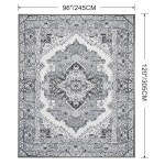 및 블루 8x10 거실용 러그, 빈티지 세탁기 세탁 가능 로우 파일 프린트 침실, 주방, 식당 홈 데코용 고무 백킹 논슬립 카펫 대형 러그 : 위드미AD