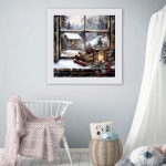 다이아몬드 페인팅 키트, 겨울 풍경 아트 홈 월 장식용 다이아몬드가 포함된 풀 라운드 드릴, 책 및 윈도우 14X14인치 G8963 : 앤젤셀렉트