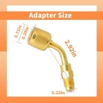 Dusledel 3Pcs A2L R-32 R-454B 냉매 어댑터, R-32/R-454B 탱크, 황동 45 1/4인치 좌측 암수 및 우측 남성 플레어 피팅 HVAC 충전 어댑터와... 