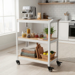 홈던트하우스 트롤리 카트 2단 3단 바퀴 조립식 주방선반 400x400x600 2단 : 스피드랙 공식 스토어