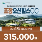 경북 포항 오션힐스CC 25년 12월 1박2일 36홀 골프패키지 : 꿈에그린 골프투어