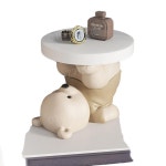 곰돌이모양 사이드테이블 거실 협탁 곰트레이 현관 입구 원기곰 벤치-브라운 : 황금알 상점