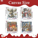 Gemozaic 4팩 크리스마스 다이아몬드 페인팅 키트, 사슴, 눈사람, 놈, 하우스 아트 선물용 홈 월 장식용 보석 12x12인치 G9069-G9072-US... 