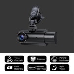 3 카메라 4K  1080P 대시 캠 WiFi GPS 블랙 박스 차량 운전자 레코더 택시 자동차 DVR 전면 내부 후면 GPS 차량 블랙 : DIEU종합쇼핑몰투