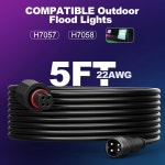 5피트 야외 투광등 연장 코드 4핀 방수 커넥터 고비 2 H7058 H7057 (5피트) 5 FT : 블리츠허브004