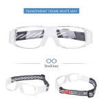 수그리 남자 농구 안경.축구 축구 스포츠 보호 안경 안전 고글, 교체 가능한 렌즈용 스포츠 안경 1 G8107 Black Frame White : 김미프라임