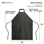 R ILL 및 방수 앞치마 - 88 9CM 35인치 다용도 작업 식기 세척 그루밍 청소용 블랙. One Pack : 지니몰-1