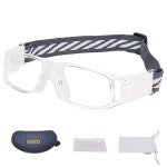 수그리 남자 농구 안경.축구 축구 스포츠 보호 안경 안전 고글, 교체 가능한 렌즈용 스포츠 안경 1 G8107 Black Frame White : 김미프라임