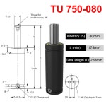 TS-TRH 질소 실린더 스프링 TU750 시리즈 TU750-013 TU750-025 TU750-038 TU750-050 TU750-064 TU750-080 TU750-100 TU : 글로벌 큐레이터