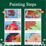 Gemozaic 4팩 크리스마스 다이아몬드 페인팅 키트, 사슴, 눈사람, 놈, 하우스 아트 선물용 홈 월 장식용 보석 12x12인치 G9069-G9072-US... 