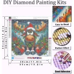 Mrnsiet 크리스마스 엘크 다이아몬드 페인팅 키트, 초보자용 5D 아트 DIY 풀 라운드 드릴 공예 홈 월 장식용 14x14 인치 선물 G4772-US... 