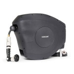 호스링크 차콜 82피트 하이플로우 자동 리트랙터블 가든 호스 릴, 9/16인치, UV 안정화 킨크 프리 호스, 뒷마당, 정원 및 야외용 벽걸이 완전... 