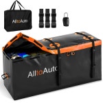 히치 캐리어용 AlltoAuto 50 CuFt 방수 카고백 | 72 x36 x35 트레일러 카고 캐리어 스트랩 잠금 및 휴대용 케이스가 있는 트럭 침대... 