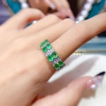 여성을 위한 멋진 에메랄드 S925 스털링 실버 반지 디자이너가 디자인한 절묘한 보석이 있는   주얼리 : 루나코아