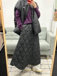 가니 퀼팅 쉘 패딩 스커트 블랙 F8668 : 런던모드