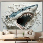 2D Shark Wall Tapestries  1pc  Polyester  Traditional Style  No Feather  Power Needed  Perfect Gift : 박인터