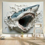 2D Shark Wall Tapestries  1pc  Polyester  Traditional Style  No Feather  Power Needed  Perfect Gift : 박인터