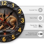 뷰튜리 장식 벽시계 배터리 작동 10인치 모던 우드 오렌지 거실 침실 사무실 주방 호텔 욕실 장식용 2D 프린팅 비클릭 무성 : 전문상품