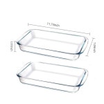 에어로드 유리 베이킹 접시 세트, 13 4 x 8 3 x 2 인치, 2 팩 직사각형 오븐 안전 로스팅 팬, 1 쿼트 용량 1 6L 1 6L  1L+1L : 딜스트림
