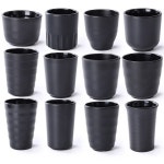 검정색 일본식 멜라민 식기 세트 상업용 모조 도자기 컵 레스토랑용 차 핫팟 셀프 서비스 음료 알코올 : 젠트록스