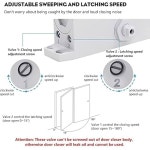 마리 오토매틱 도어 클로저, 55-99파운드 주거용 및 상업용 라이트 도어를 위한 크기 2 조절 가능한 닫힘 속도 도어 클로저 Size 2 Black... 