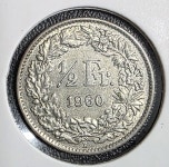 스위스 1960년 1/2프랑 통용 은화 : 롱이의 보물상자