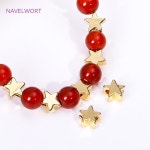 보석 만들기 구슬 보석 피팅 황동 느슨한 구슬 DIY 쥬얼리 용품에 대한 18K 골드 도금 하트 스페이서 비즈 도매 : 디에이스코어