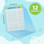 번호 1-120 차트 드라이 이레이즈 플래시 카드, 12인치 x 9인치 숫자 줄 10 프레임 수학 조작법 학생 교사 유치원 1학년 2학년 교실 홈스쿨... 