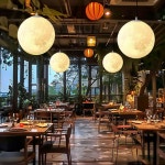 달모양 펜던트 조명 카페 달모양등 샹들리에 식탁 모양 무드등 : 온더트렌드