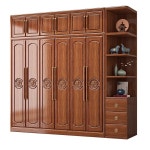 중국어 호두 단단한 옷장 로그 모든 단단한 나무 대형 옷장 가정용 침실 작은 아파트 보관 캐비닛 사물함 : DIEU종합쇼핑몰십일