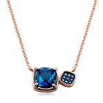 14K 18K 8mm 천연 블루토파즈 목걸이 기념일 생일 선물 : 나나골드