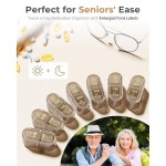 필렉스 주간 알약 정리함 2회, 7일 오전 비타민 보충제용 DS-XY 생선 의약품 PM 및 기름, 케이스, 여행용 상자, DS-HE Pink Purple : 옥지마