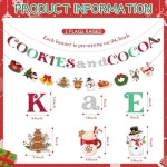 호키아나 쿠키 코코아 파티 장식 - 크리스마스 눈사람 배너 2개 눈송이 진저브레드 맨 갈랜드 핫 초콜릿 바 용품 겨울 홀리데이 생일 장식용... 