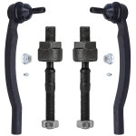 디트로이트 액슬 - 01-02 볼보 V70, 03-07 XC70, 03-14 XC90, 4개의 외부 및 내부 타이 로드 엔드 교체용 프론트 4pc 타이 로드... 