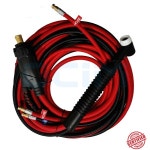 8M NR18 WP18F Tig 용접 토치 빨간색 케이블 호스 수냉식 35-70 유로 커넥터 : 젠트록스